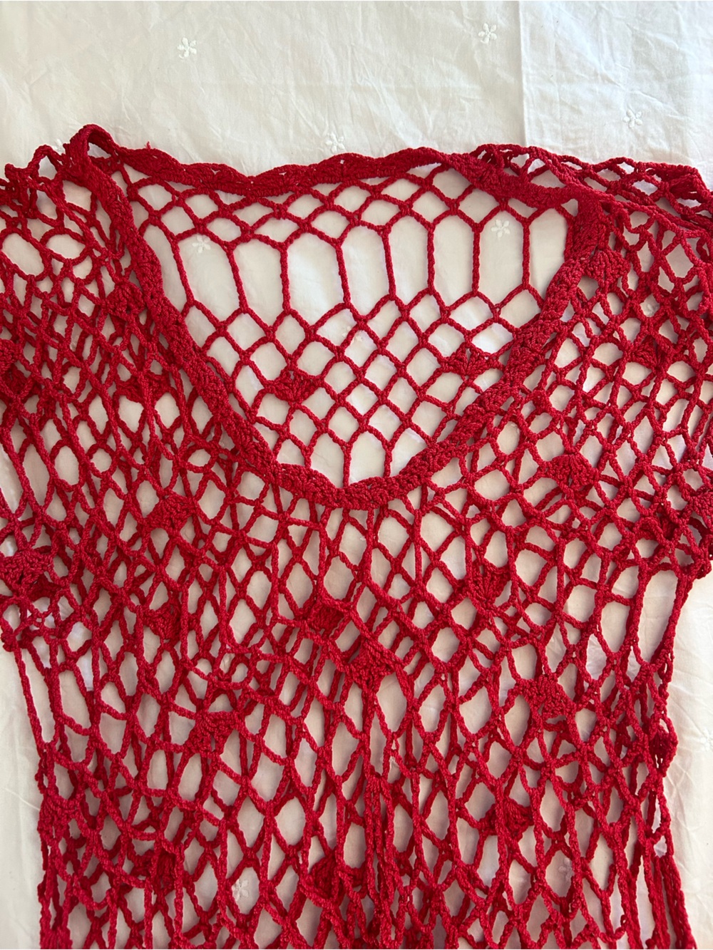 Red Knit Cover Up - Picture 2 of 3